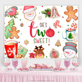 Lofaris She Is Two Sweet Merry Christmas Birthday Backdrop